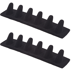 2шт. 6-слотовый держатель для органайзера для ювелирных изделий из смоляных колец с флокированием