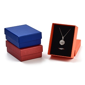 Rectangle Jewelry Cardboard Jewelry Boxes, with Sponge, for Earring, Ring, Necklace and Bracelets Gifts Packaging