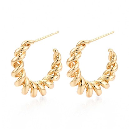 Серьги-гвоздики из латуни в форме завитка в форме буквы С, без никеля 