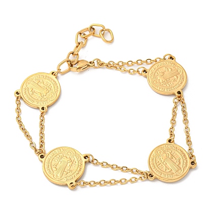 201 браслет из звеньев святого Бенедикта из нержавеющей стали для мужчин и женщин, 304 из нержавеющей стали пряжки