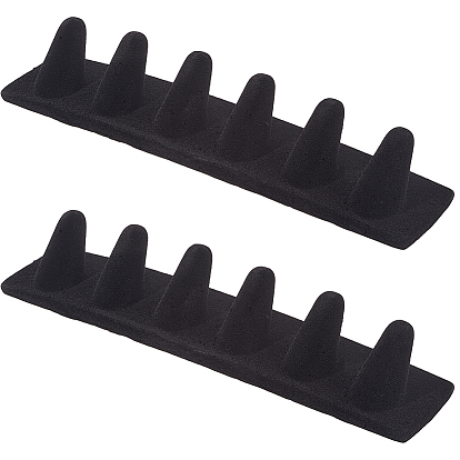 2шт. 6-слотовый держатель для органайзера для ювелирных изделий из смоляных колец с флокированием