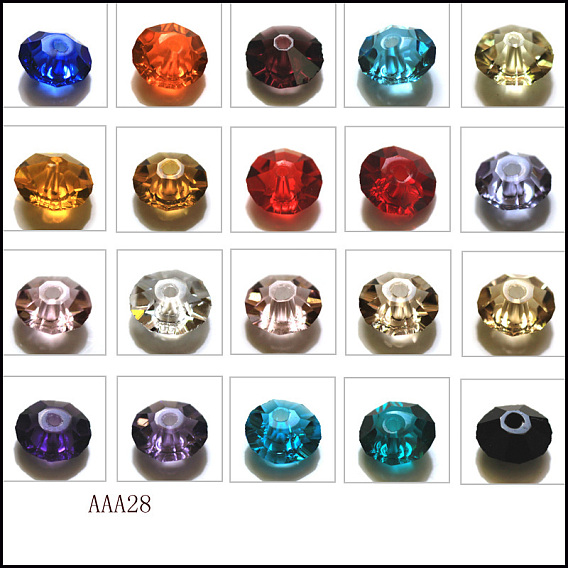 Imitations de perles de cristal autrichien, grade de aaa, facette, plat rond