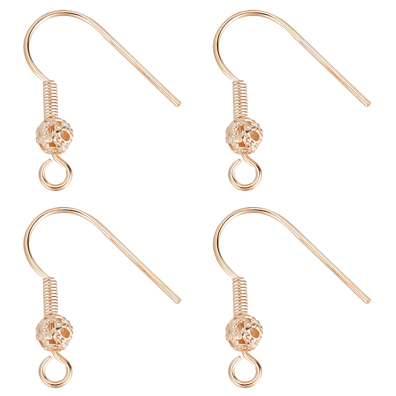 150шт. латунные круглые крючки для сережек с бисером, с горизонтальной петлей