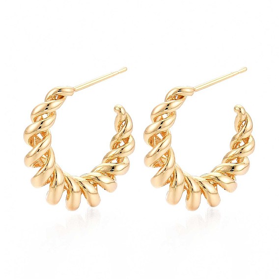 Серьги-гвоздики из латуни в форме завитка в форме буквы С, без никеля 