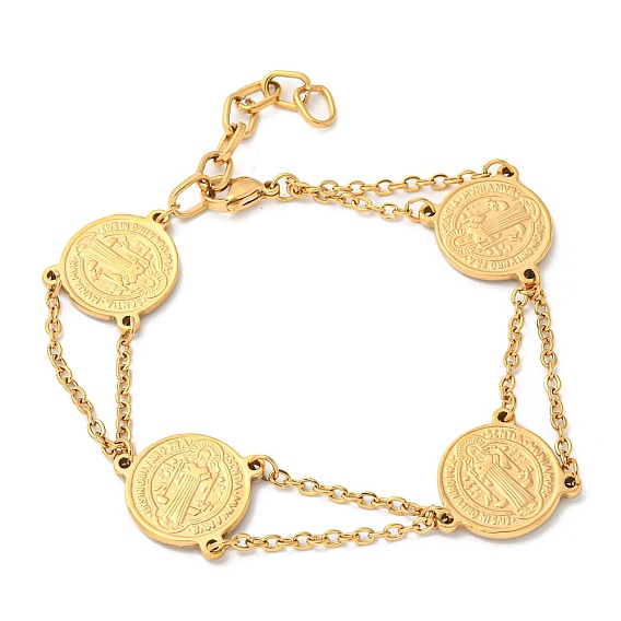 201 браслет из звеньев святого Бенедикта из нержавеющей стали для мужчин и женщин, 304 из нержавеющей стали пряжки