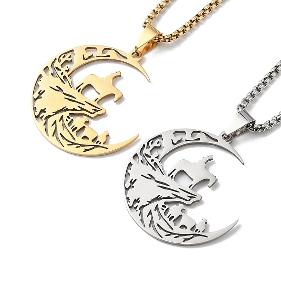 201 ожерелья из нержавеющей стали с полой выемкой в форме ковбойской луны