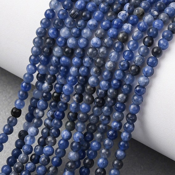 Природный содалит бисер нитей, круглые