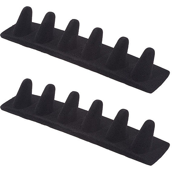 2шт. 6-слотовый держатель для органайзера для ювелирных изделий из смоляных колец с флокированием