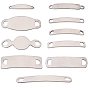 304 Stainless Steel Links Connectors, Blank Tag, Rectangle & Oval & Flat Round