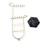 Iron Jewelry Display Stands, Marble Print Hexagon Plastic Base Jewelry Organizer Holder, for Necklace, Bracelet Display, Home Decorations