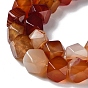Natural Red Agate Star Cut Round Beads Strands, Faceted