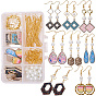 DIY Earring Making, with Alloy Pendants, Enamel, Glass Pearl Beads, Alloy Stud Earring Findings and Brass Earring Hooks, Golden & Light Gold