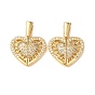 Латунные микропаве кубические цирконии открывающиеся подвески, сердце