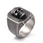 Череп 304 кольцо из нержавеющей стали, широкие мужские кольца