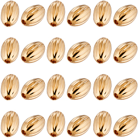 Латунная гофрированная бисера, овальные, без никеля 