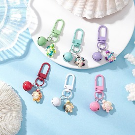 6 шт. подвеска в виде черепахи из искусственной бирюзы и железного колокольчика, с поворотными застежками сплава