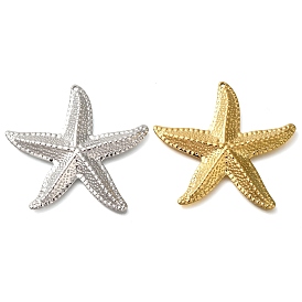 Ion Plating(IP) 304 Stainless Steel Pendants, Starfish Charm