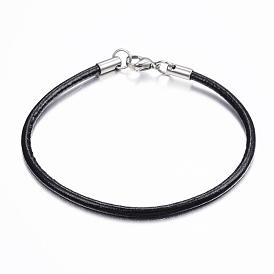Leder Schnur Armband machen, mit 304 Edelstahl Zubehör
