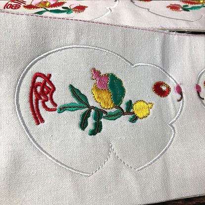 Embroidered rabbit sachet fabric white rabbit sachet cloth piece lotus rabbit pomegranate rabbit sachet embroidery piece