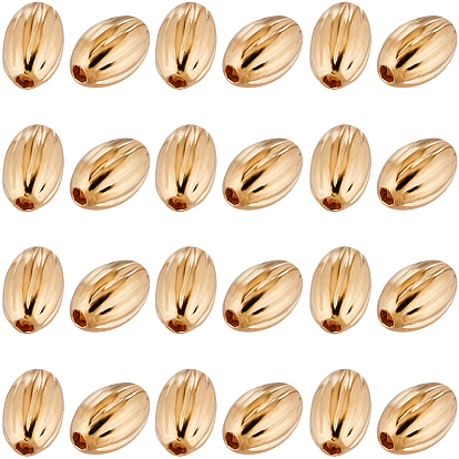 Латунная гофрированная бисера, овальные, без никеля 
