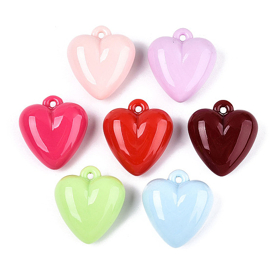 Непрозрачные акриловые подвески, сердце