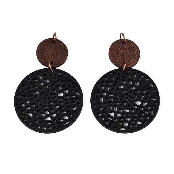 Древесины подвески, с железным кольцом, плоско-круглые