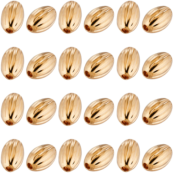 Латунная гофрированная бисера, овальные, без никеля 