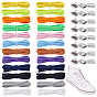 12Sets 12Farben elastische Schnürsenkel ohne Binden, elastischer schnürsenkel aus polyester, mit Gummifaden und Crimpenden aus Edelstahlband