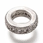 Brass Micro Pave Clear Cubic Zirconia Charms, Cadmium Free & Lead Free, Long-Lasting Plated, Rings