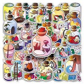 50ПК тема вид бутылки ПВХ водонепроницаемые самоклеящиеся наклейки, мультфильм наклейки, для праздничных декоративных подарков