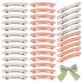 60Pcs 2 Colors Iron Hair Barrette Findings, French Hair Clip Findings, for DIY Hair Accessories