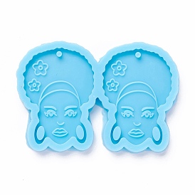 Moules de statue en silicone pendentif bricolage, pour création de la boucle d'oreille , moules de résine, pour la résine UV, fabrication de bijoux en résine époxy, femme