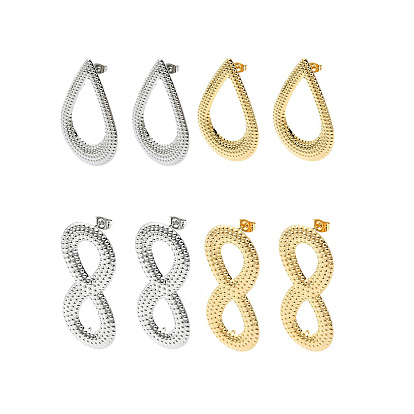 304 Фурнитура для сережек-гвоздиков из нержавеющей стали с ионным покрытием (IP), с петлей