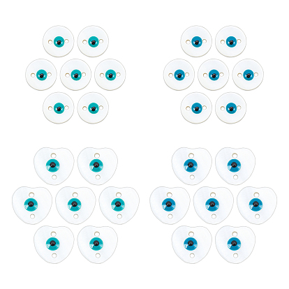 80Pcs 4 Style Freshwater Shell Links Connectors, with Enamel, Mixed Shapes