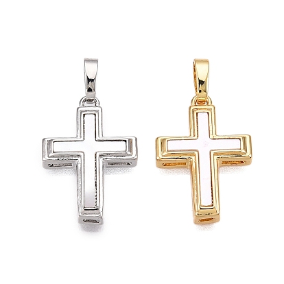 Подвески из латуни и ракушек, крест прелести