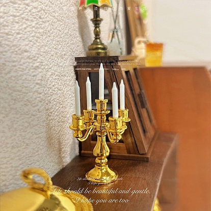 Подсвечник из сплава мини-модель, cmолой, аксессуары для кукольного домика с микро-ландшафтом, притворяясь опорными украшениями