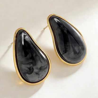 304 aretes de resina de acero inoxidable, lágrima, dorado