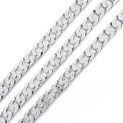 Hammered Alloy Curb Chains, Cadmium Free & Nickel Free & Lead Free, with Spool, Soldered