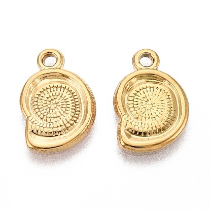 304 подвески из нержавеющей стали, спиральная ракушка-шарм, ионное покрытие (ip)