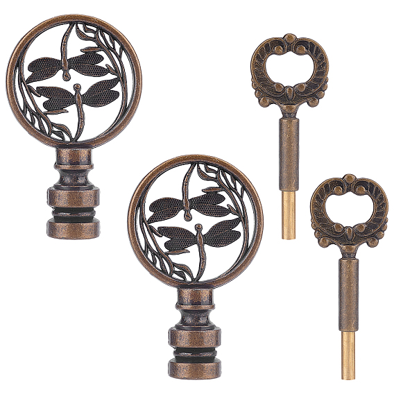 4Pcs 2 Style Brass Table Lamp Decorative Accessories, Mixed Shape