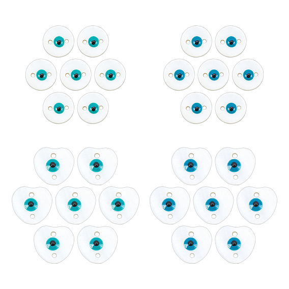 80Pcs 4 Style Freshwater Shell Links Connectors, with Enamel, Mixed Shapes