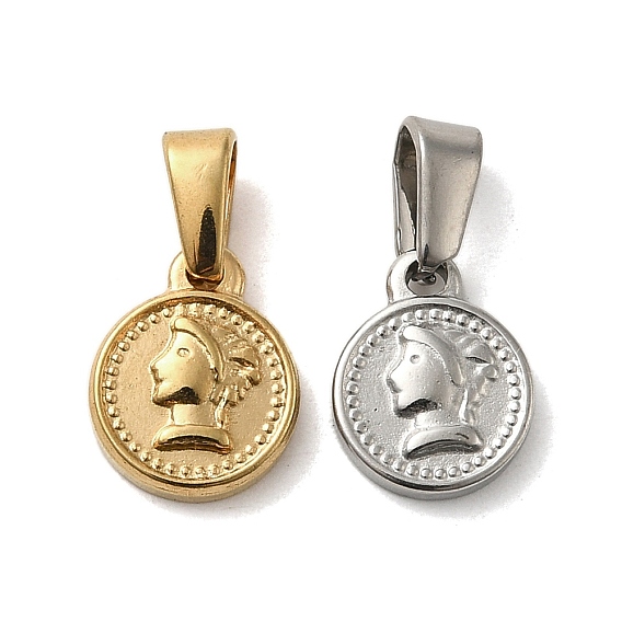 Вакуумное покрытие pvd 304 подвески из нержавеющей стали, плоский круглый с человеческим обаянием