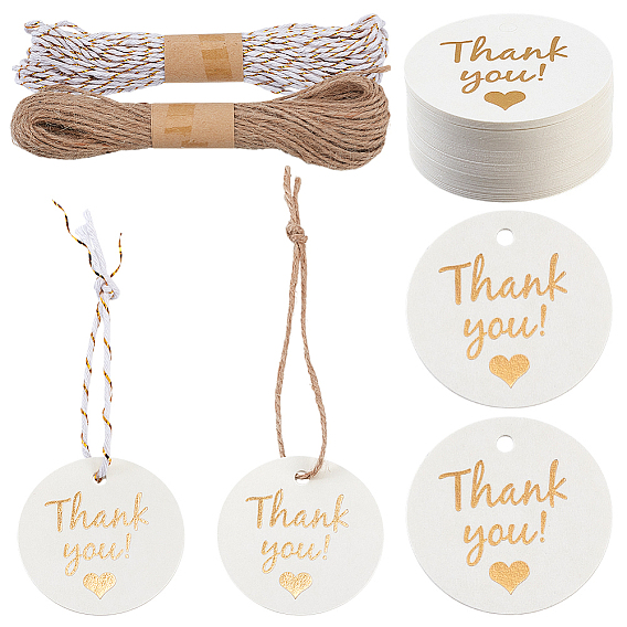 120 листы бумаги, поздравительные открытки с благодарностью, 2 связки 2 цвета джутового шнура