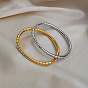 Bracelets minimalistes en bambou et acier inoxydable pour femmes