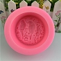 DIY Flat Round with Bird Soap Silicone Molds, for Handmade Soap Making