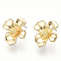 Цветочные сплава серьги, с 316 хирургическими штифтами из нержавеющей стали, стойки покрытие, без кадмия, без никеля и без свинца
