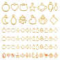 52Pcs 13 Style Alloy Open Back Bezel Charms, for DIY UV Resin, Epoxy Resin, Pressed Flower Jewelry, Cadmium Free & Lead Free, Mixed Shapes