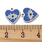 304 Stainless Steel Enamel Charms, Heart with Eye Charms
