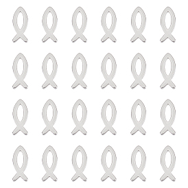 24 шт. 304 подвески из нержавеющей стали, прелести рыбы Иисуса