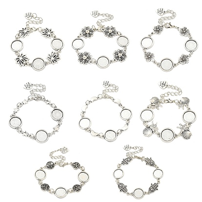 Изготовление браслета-цепочки из антикварного посеребренного сплава, подходит для кабошонов